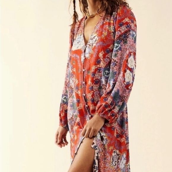 New With tag Free People Maris Printed Midi Dress 
Size XS 
Retail $169 - Picture 7 of 7
